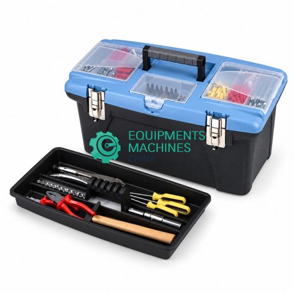 Jumbo Tool Box With 2 Pull Out Organizers, Bit Holder and Metal Latches