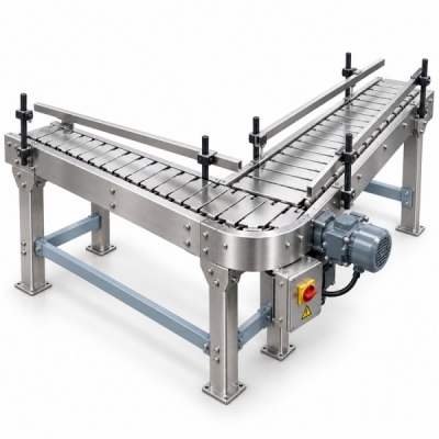 Food L Shape SS Slat Chain Conveyor